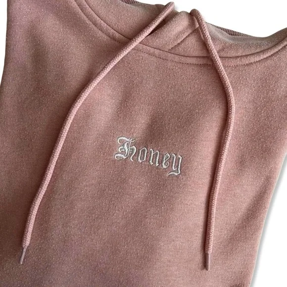 Forever 21 Light Pink ‘Honey’ Embroided Hoodie | women’s Hoodie | size Medium - Picture 7 of 7
